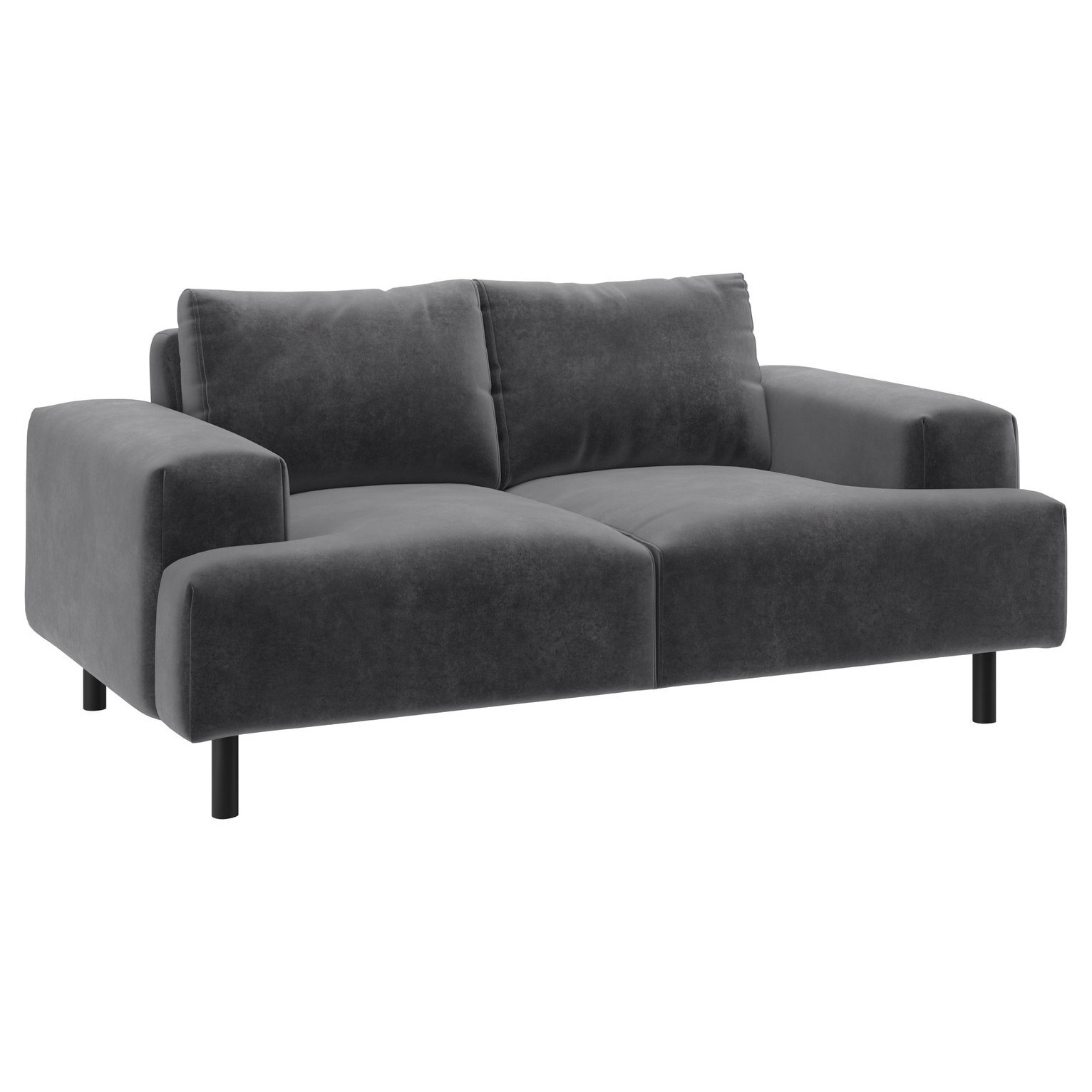 Habitat Julien Velvet 2 Seater Sofa Grey by Argos