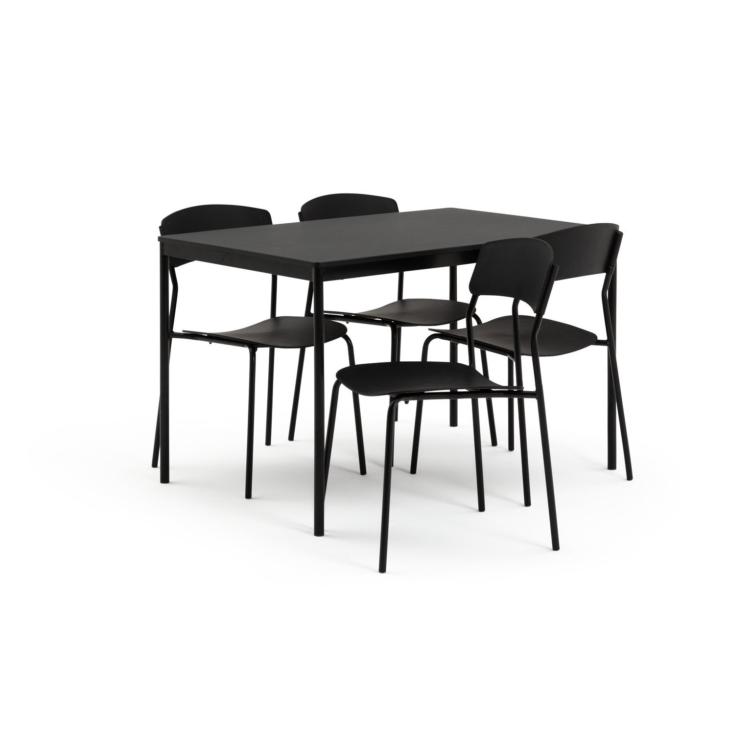 Argos Home Stella Wood Effect Dining Table & 4 Black Chairs by Argos