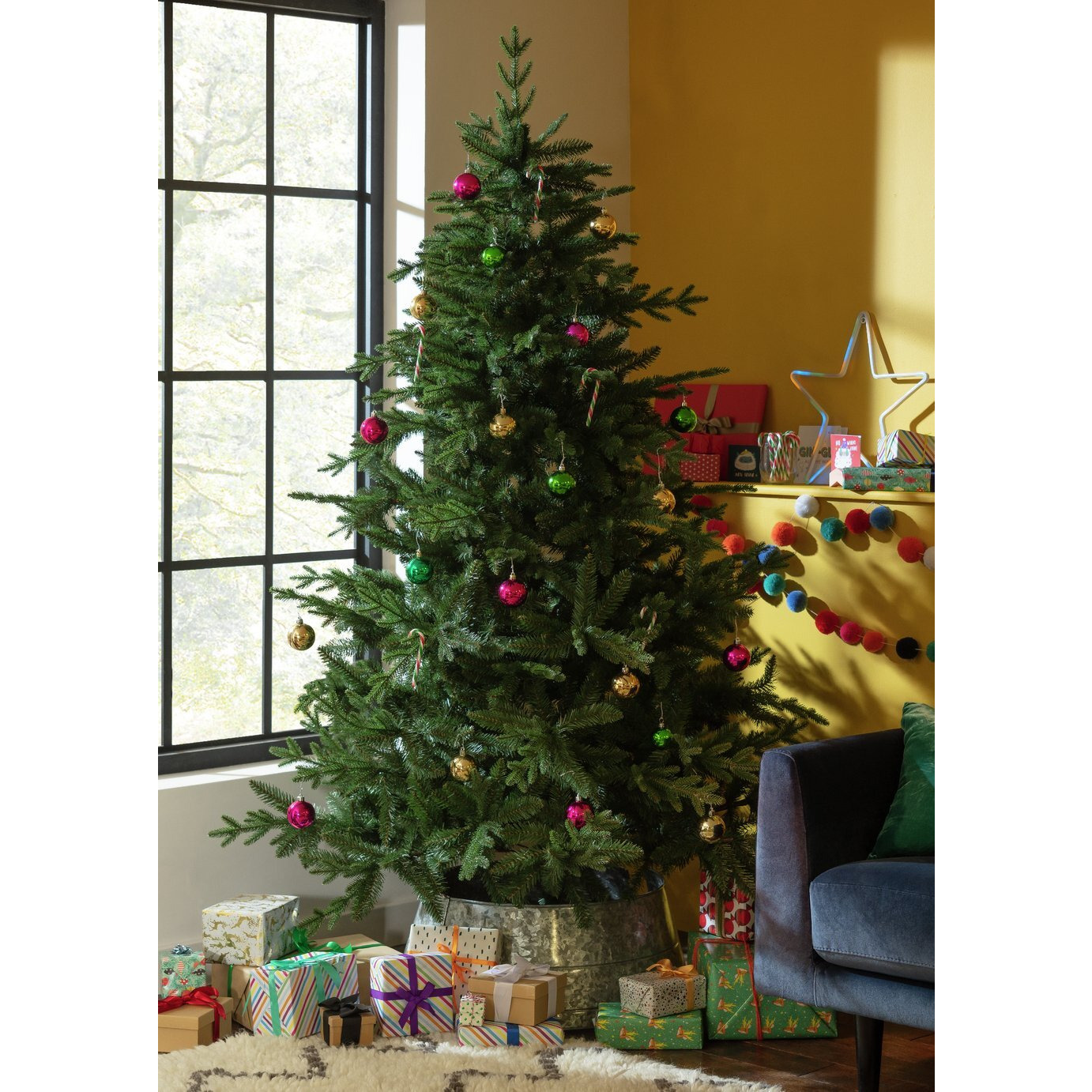 Habitat 7ft Natural Upswept Mixed Tip Christmas Tree by Argos