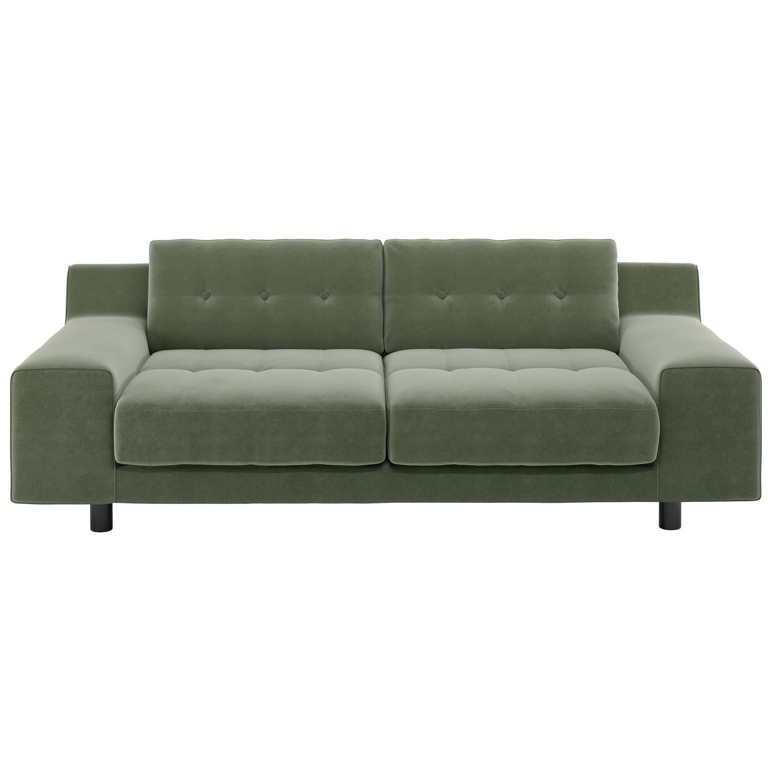 Habitat Hendricks Velvet 3 Seater Sofa Sage Green by Argos