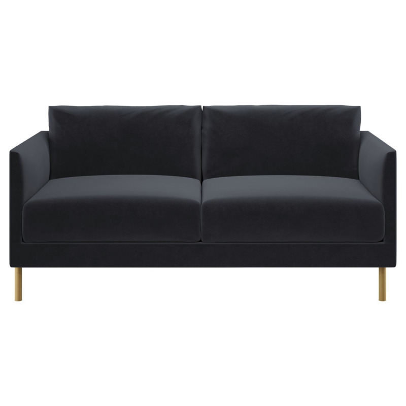 Habitat Hyde Velvet 2 Seater Sofa Charcoal by Argos