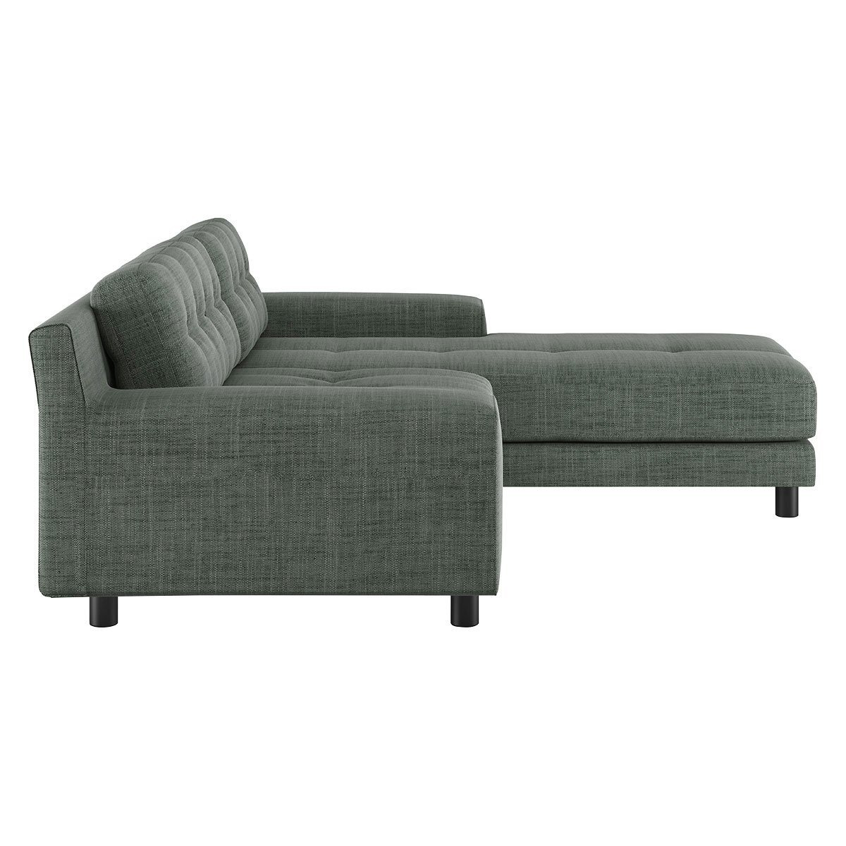Habitat Hendricks Velvet Right Hand Corner Chaise Sofa Grey by Argos