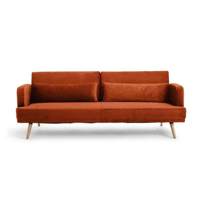 Habitat Andy Clic Clac Velvet Sofa Bed Orange by Argos