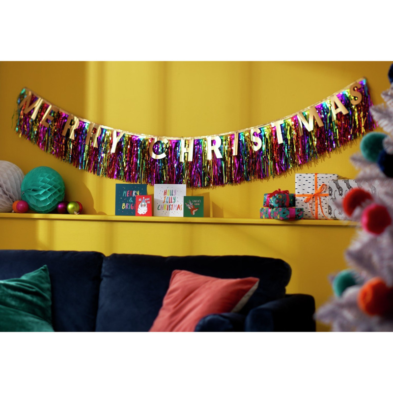 Habitat 6ft Tinsel Merry Christmas Garland by Argos