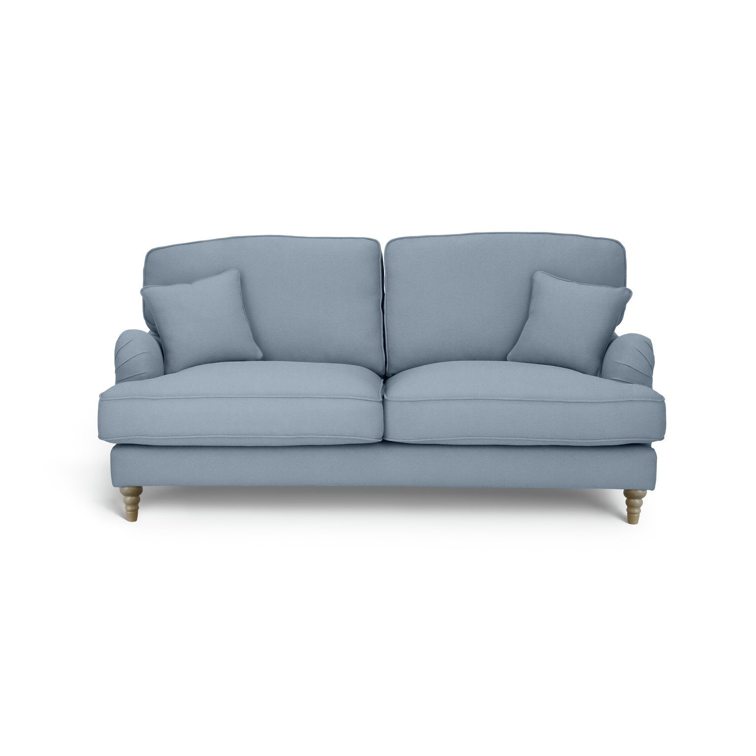 Habitat Matilda Velvet 3 Seater Sofa - Light Blue by Argos | ufurnish.com