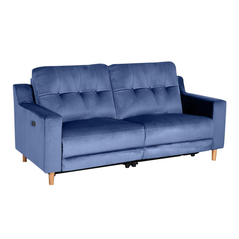 Habitat Emerson Velvet 2 Seater Recliner Sofa Navy Blue by Argos