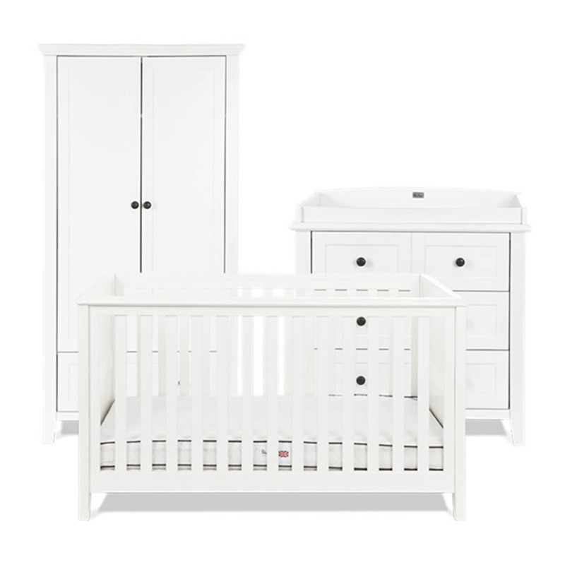 Silver Cross Nostalgia Cot Bed Dresser Wardrobe Set White by Argos