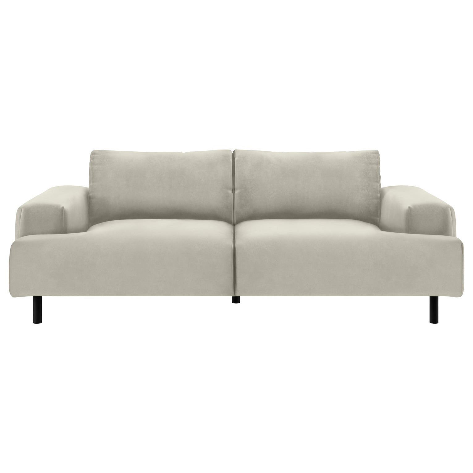 Habitat Julien Velvet 3 Seater Sofa Natural by Argos
