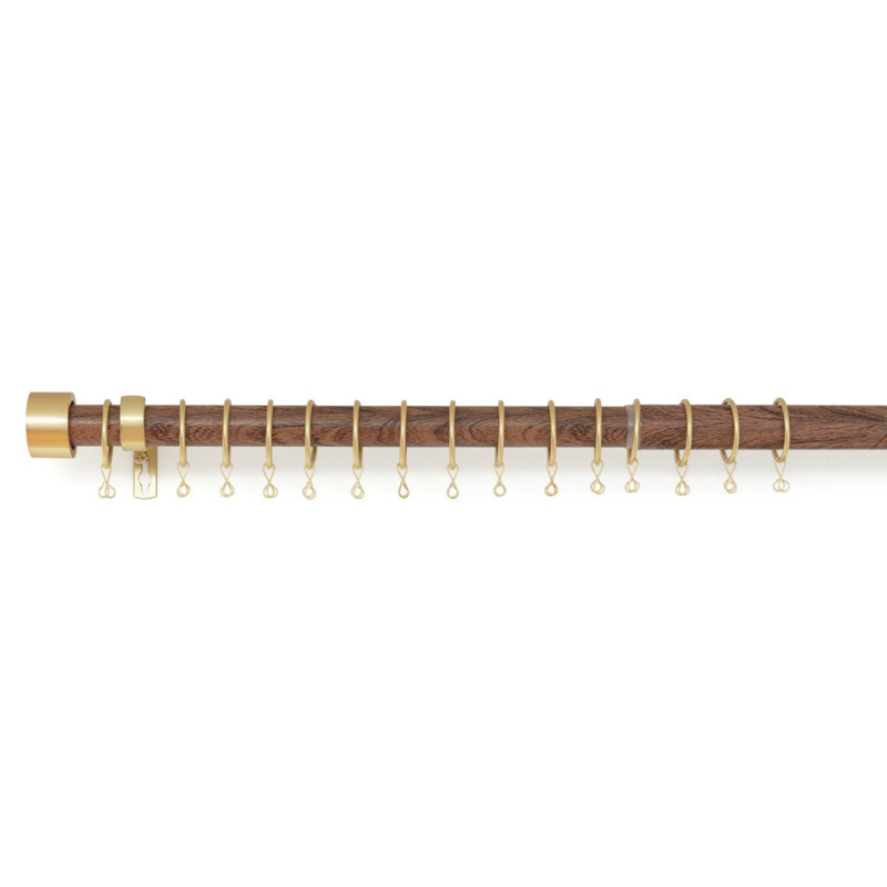 Argos Home 1.13m Extendable Metal Curtain Pole Walnut by Argos