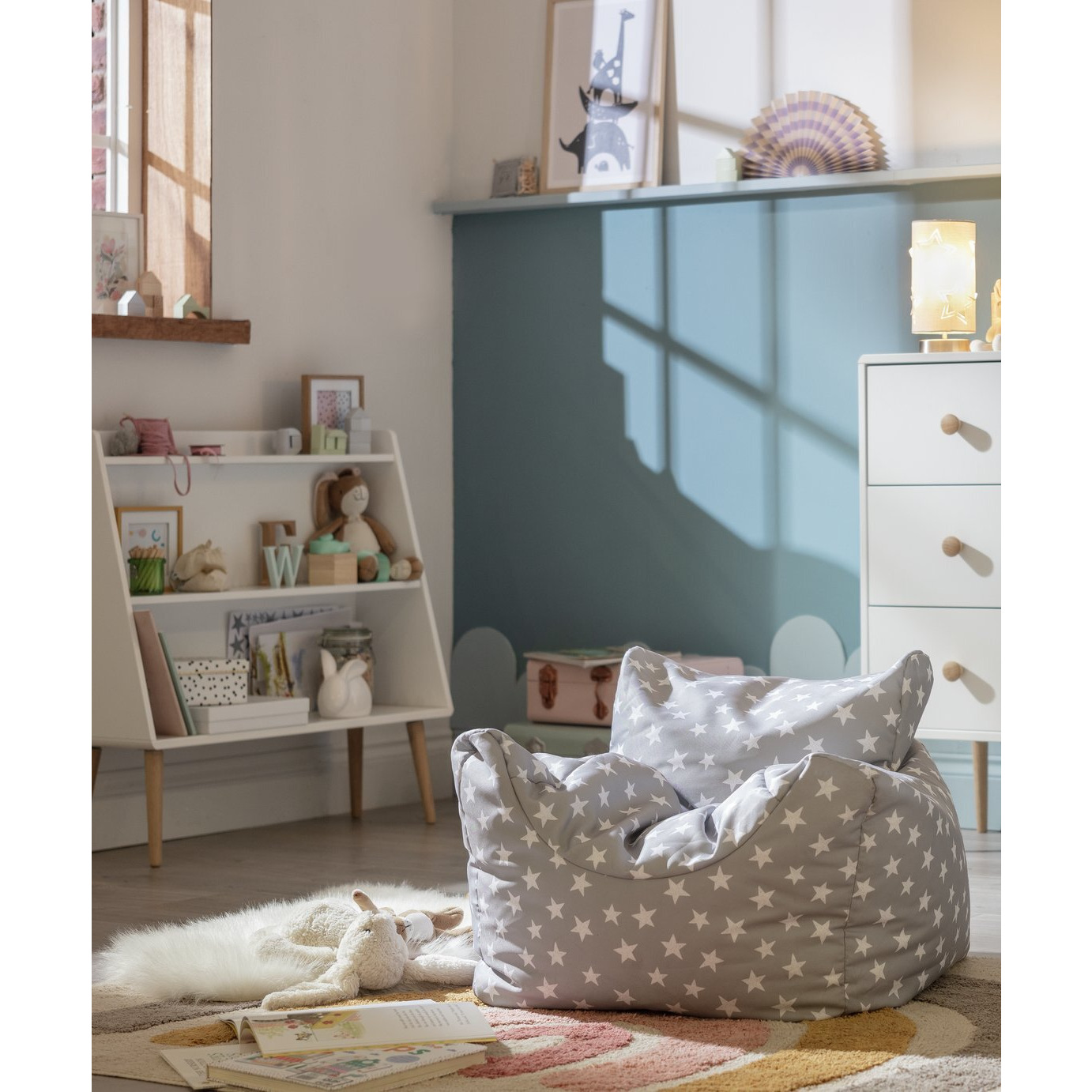 Habitat Kids Funzee Grey Stars Bean Bag by Argos