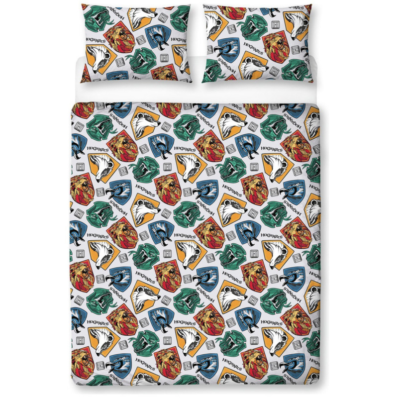 Harry Potter Kids Grid Hogwarts Bedding Set Double by Argos