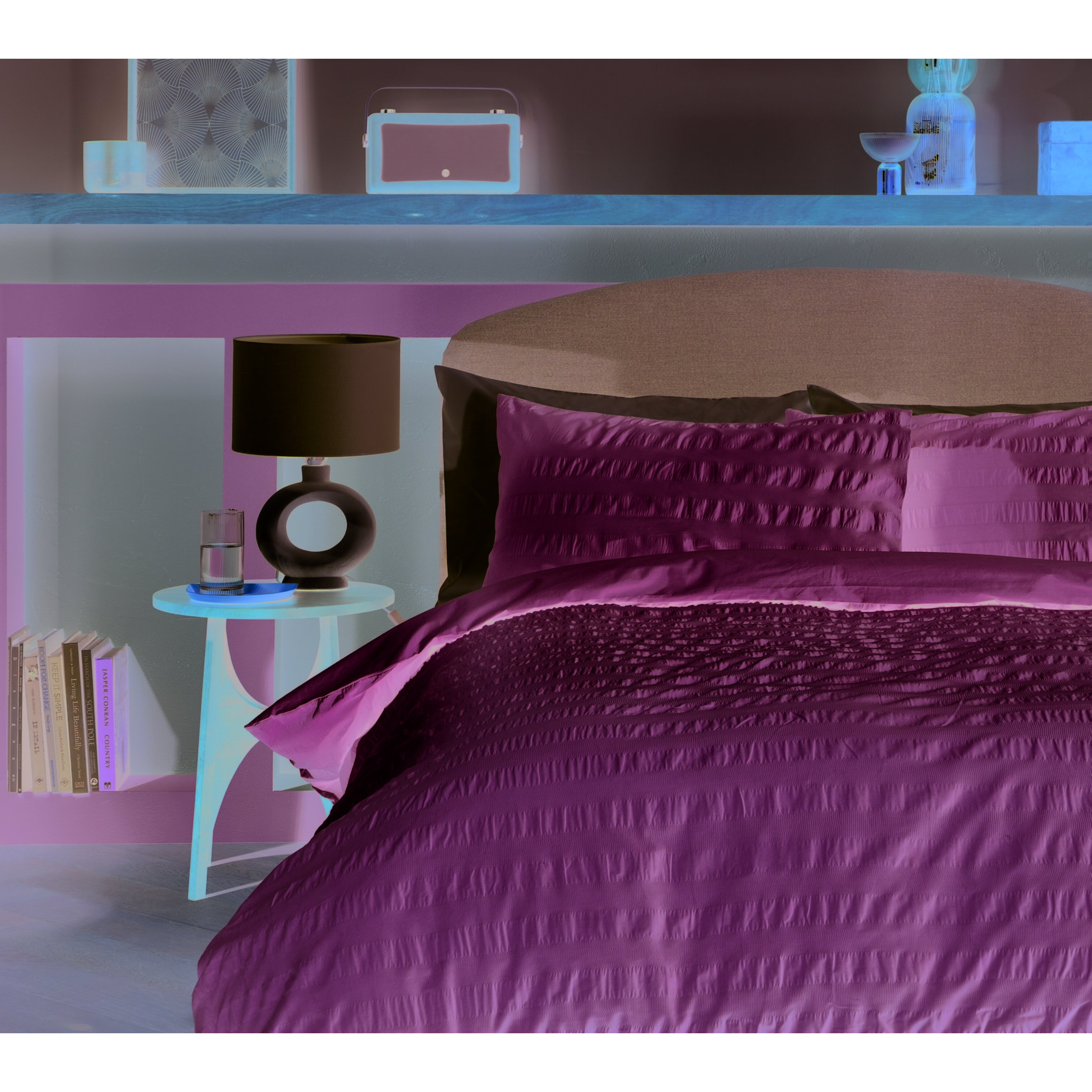 Habitat Reset Seersucker Sage Green Bedding Set King by Argos