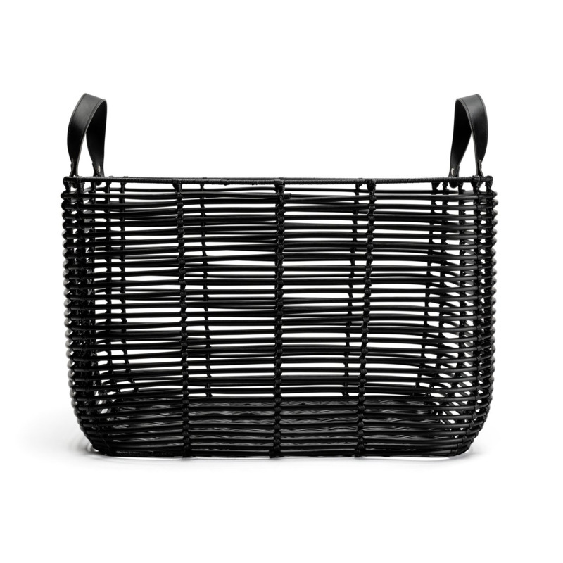 Habitat 48L Rattan Storage Basket Black by Argos