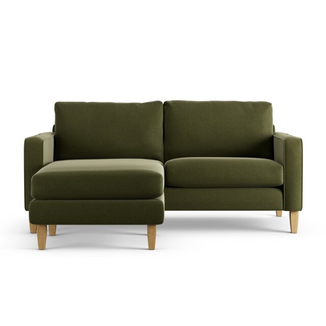 Habitat Flint Velvet Reversible Corner Sofa - Moss Green by Argos ...
