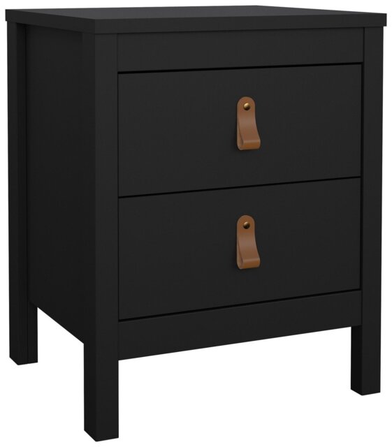 Tvilum Madrid 2 Drawer Bedside Table - Black by Argos | ufurnish.com