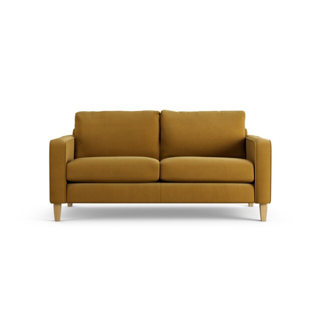 Habitat Flint Fabric 2 Seater Sofa - Gold - Ash Leg by Argos | ufurnish.com