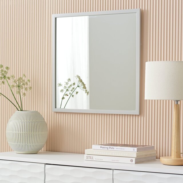 Home Essentials Grey Wall Mirror 90x65cm by Argos