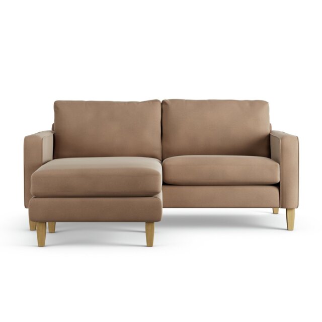 Habitat Flint Velvet Reversible 3 Seater Corner Sofa - Latte by Argos ...
