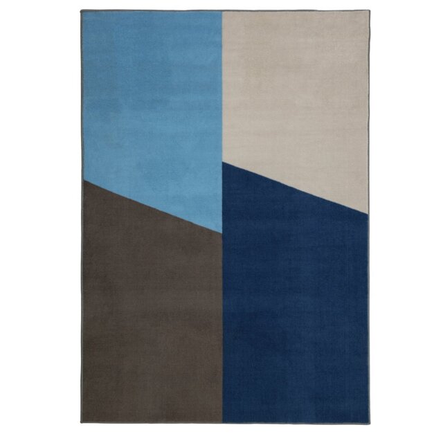 Argos Home Geometric Block Blue Cut Pile Rug - 170x120cm by Argos ...