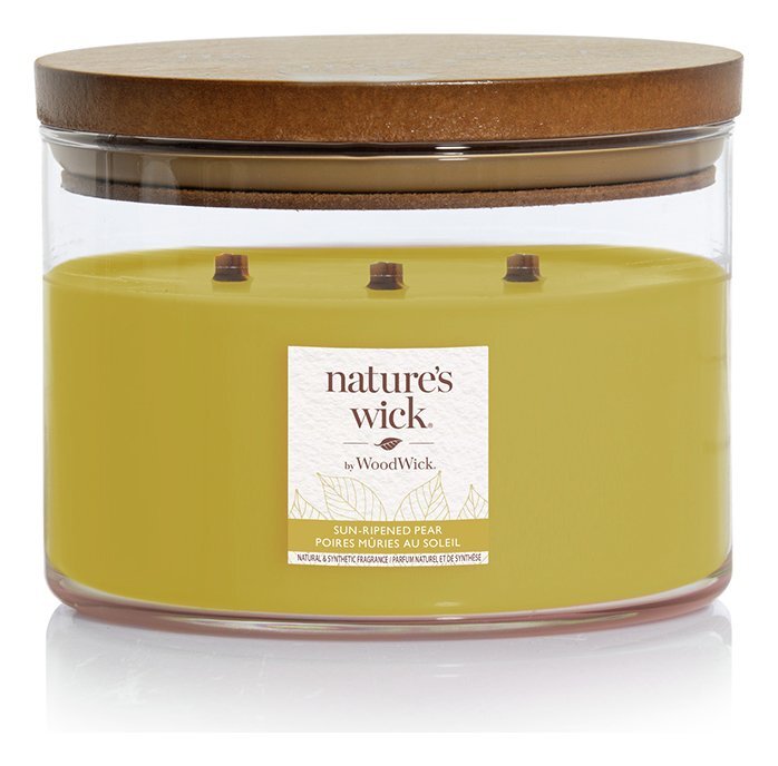 Natures Wick Large Candle with Lid - Sun Ripened Pear by Argos