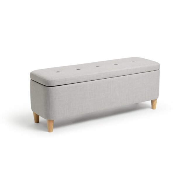 Artiss Large Fabric Storage Ottoman - Light Grey