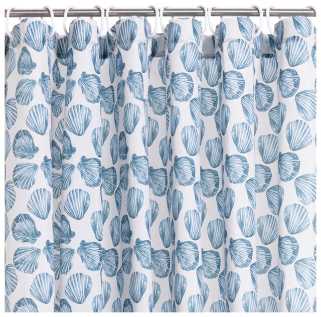 Argos Home Shell Shower Curtain Blue by Argos