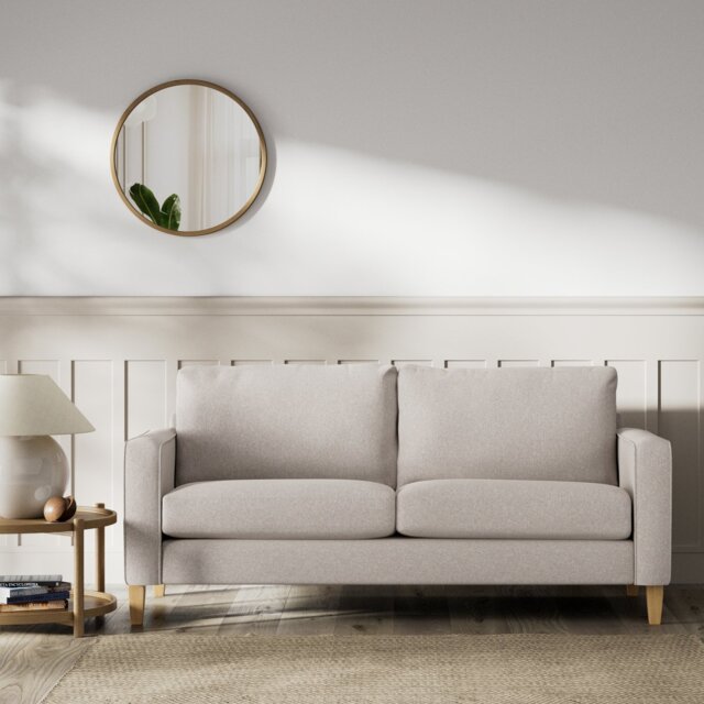 Habitat Flint Fabric 3 Seater Sofa - Stone - Ash Leg by Argos ...