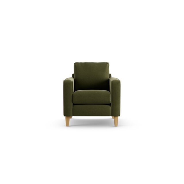 Habitat Flint Velvet Armchair - Moss Green - Ash Leg by Argos ...