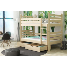 Wooden Bunk Bed Patryk with Storage - Pine Foam Mattresses