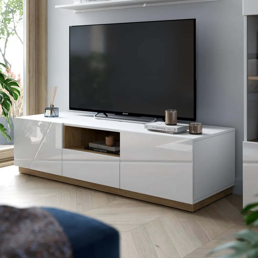 Futura FU-03 TV Cabinet 150cm - White Gloss 150cm by Arthauss