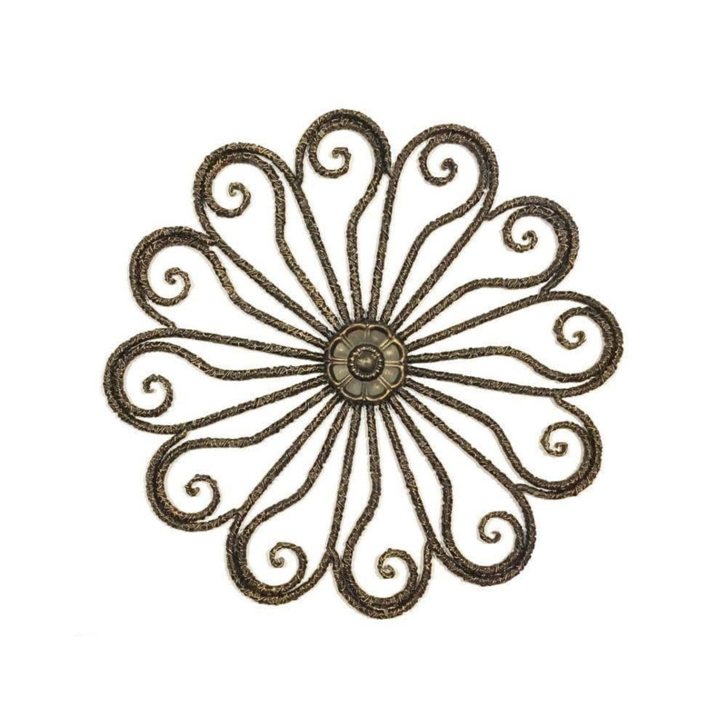 Antique Golden Flower Metal Wall Decor by Artisanti