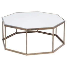 Fulbrook Mirror Top Octagonal Coffee Table in Antique Gold