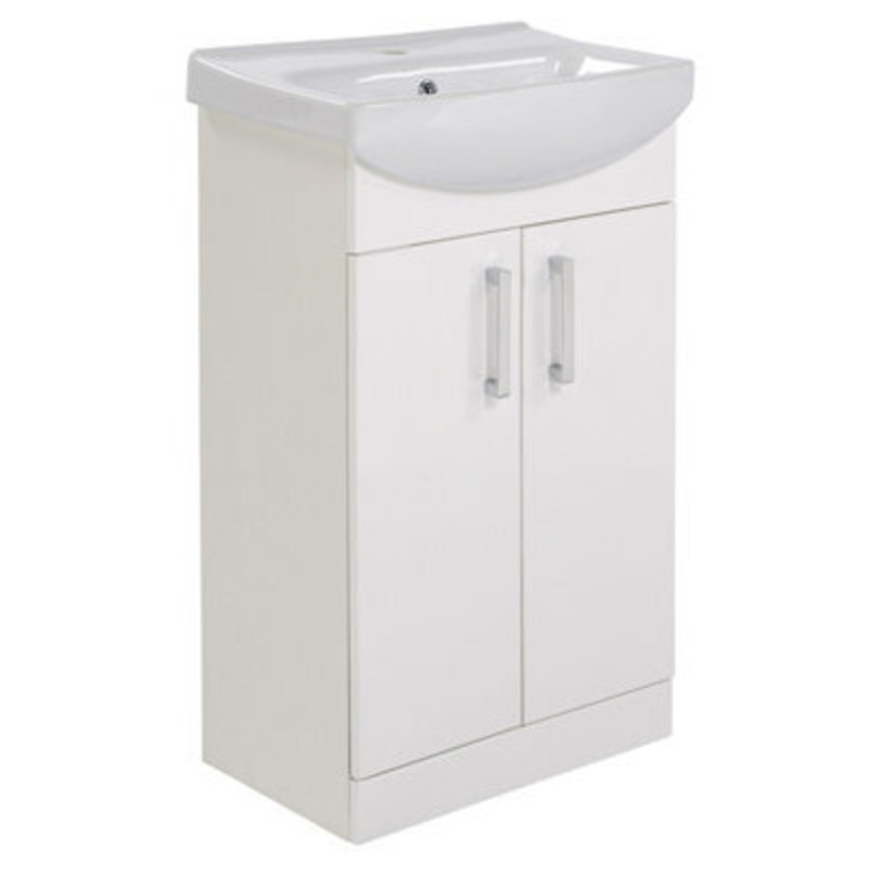 Ardenno Gloss White Vanity Unit & Basin Set (W)550mm (H)880mm by B&Q