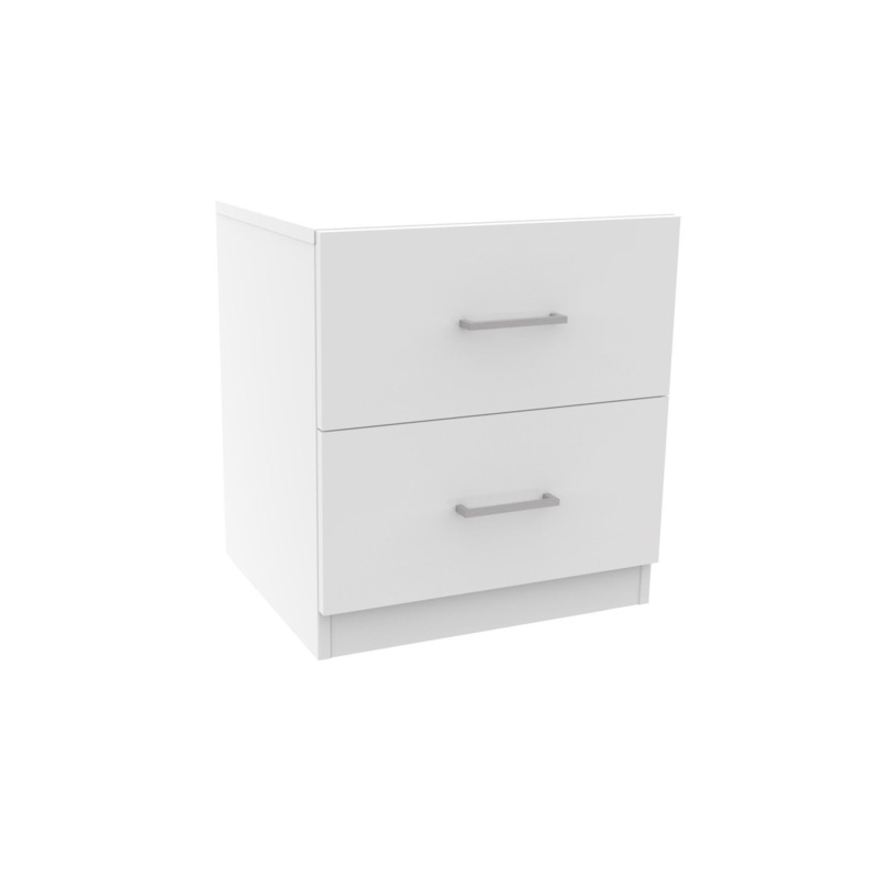 Form Darwin Gloss White 2 Drawer Bedside Chest (H)548mm (W)500mm (D