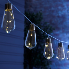 Inlight Vintage Solar-Powered Warm White 10 Led Outdoor String Lights