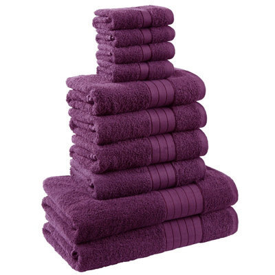 Dreamscene Luxury 100% Cotton 10 Piece Bathroom Towel Bale Set by B&Q ...