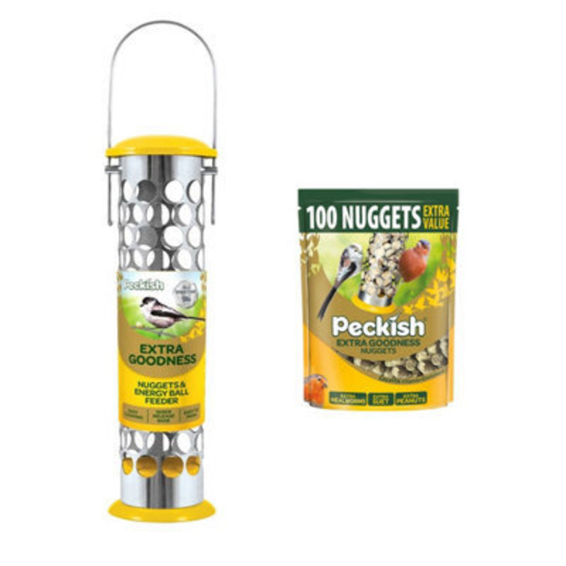 Peckish Suet Ball Nugget Bird Feeder +2Kg Bag Of Extra Goodness Nuggets