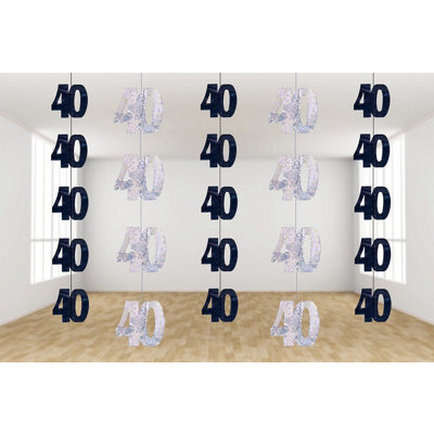 Shatchi Konfetti Zum 40. Geburtstag – 4 Packungen, Schwarz-silber, 14 G Pro Beutel