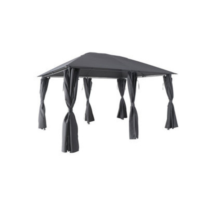 GoodHome Shamal Steel Grey Rectangular Gazebo Tent (H) 2.65M (W) 3.96M