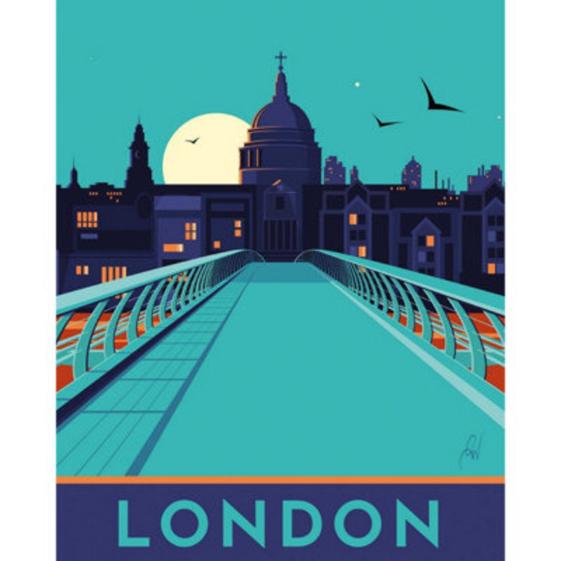 Westley London St Pauls Framed Canvas Print Blue/navy (50Cm X