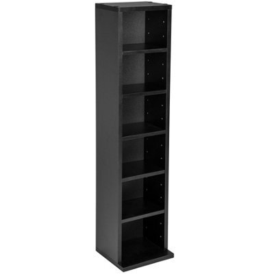 Tectake Cd Dvd Storage Tower Media Display Unit Adjustable Shelves Wood ...