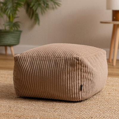 Icon Amara Jumbo Cord Square Footstool Bean Bag, Mocha Brown by