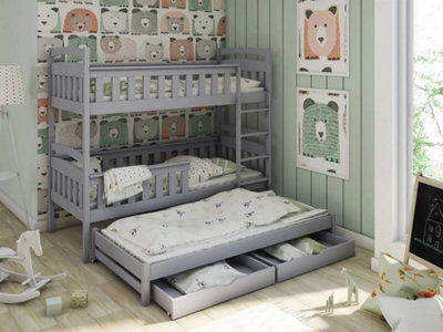 Arte Modern Grey Harriet Bunk Bed With Trundle - Space-Saving Solution
