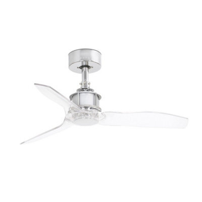 Luminosa Lighting Luminosa Just Chrome, Transparent Ceiling Fan 81Cm ...