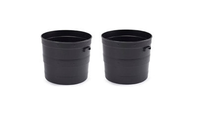 Whitefurze Portavaso Barile In Plastica Blacksmith - 4 Pezzi, Piccole Vasche Con Manici, 35 Cm, Per Interni Ed Esterni