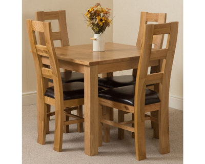 That's Furniture Oslo 90 X 90 Cm Oak Small Dining Table And 4 Chairs Dining Set With Yale Oak ...