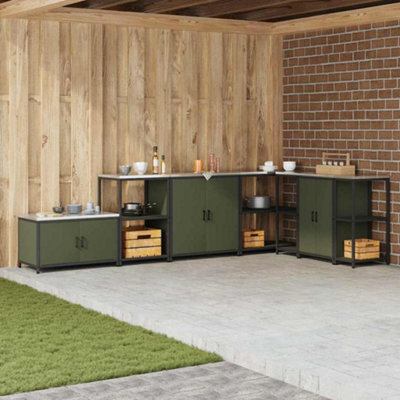 Berkfield Kitchen Storage Cabinet With Shelf With Door Olive Green ...