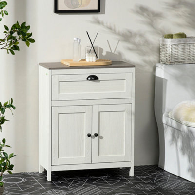 Kleankin Bathroom Storage Cabinet Freestanding Storage Cupboard With Drawer by B&Q | ufurnish.com