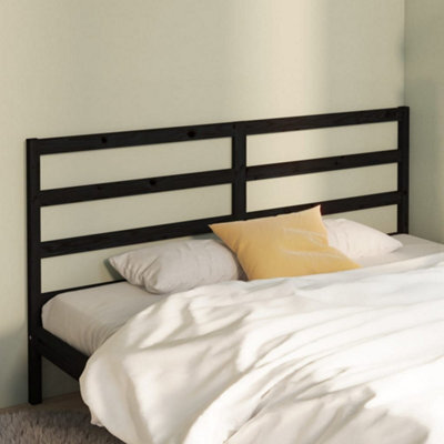Berkfield Bed Headboard Black 186X4X100 Cm Solid Wood Pine by B&Q ...