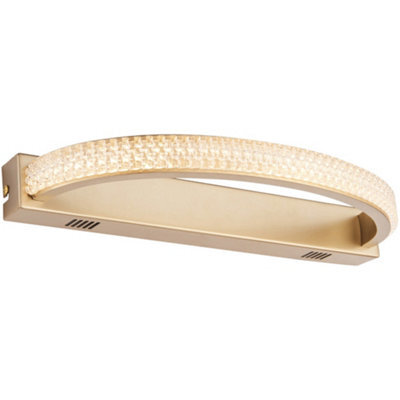 Satin Gold Wall Light Fitting - Warm White Led Tape Module - Reflective ...